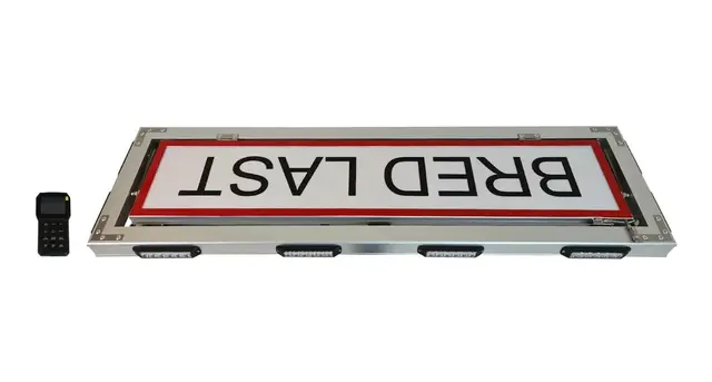 LUMARY varsellysbjelke 1159 mm med lysskilt «Bred Last» 
