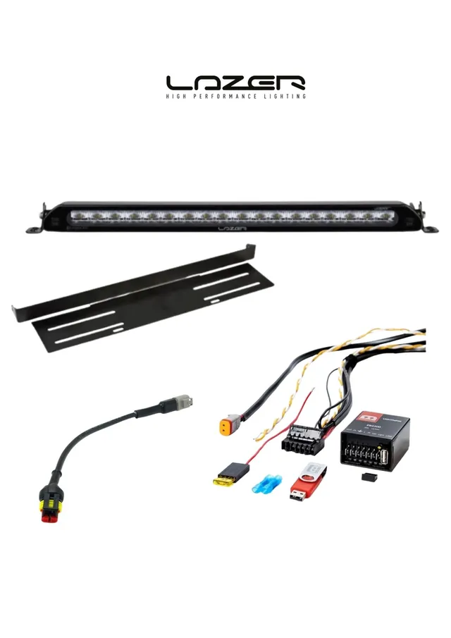 Fjernlyspakke med LAZER Linear18 Elite, brakett, Modernum DL 1200 og adapter 