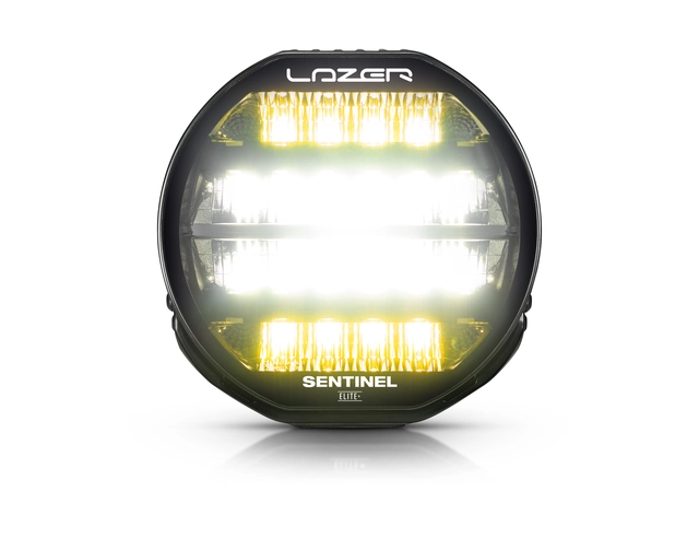 LAZER SENTINEL 9" ELITE+ PL2 fjernlys med hvitt og gult lys, og parklys 