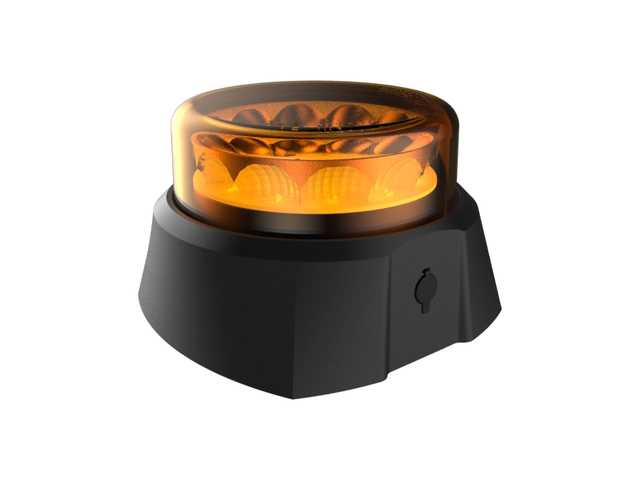 911 SIGNAL Beacon magnet,batteri Oransje 10-33V, Fjernkontroll, USB-C, IP68 