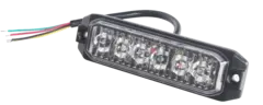 RAW STORM 6 LED varsellys 119mm 12-24V, m/ 2m ADR kabel, ECE R65 Oransje
