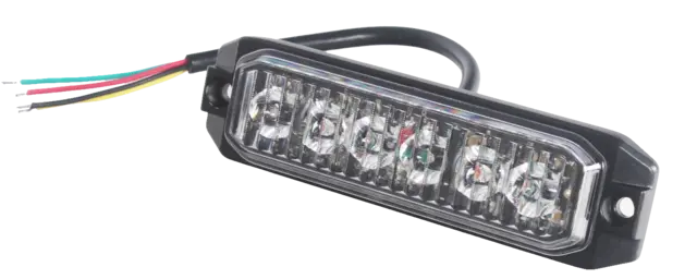 RAW STORM 6 LED varsellys 119mm 12-24V, m/ 2m ADR kabel, ECE R65 Oransje 
