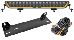 Fjernlyspakke med OZZ DRB1 P20" (sort), brakett og ledningsnett