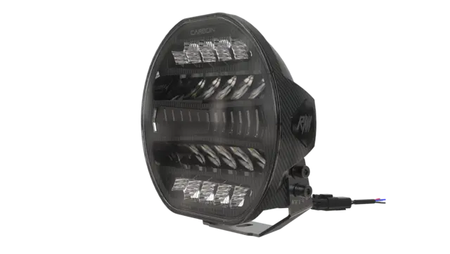 RAW CARBON fjernlys 9" m/dynamisk gult el. hvitt parklys, 170W 
