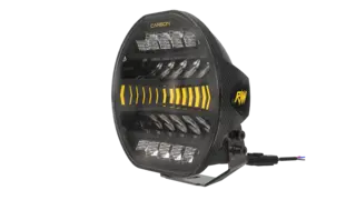 RAW CARBON fjernlys 9" m/dynamisk gult el. hvitt parklys, 170W