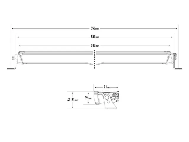 LAZER LED-bar Glide Elite 516mm, 18 LED fjernlys 