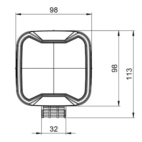 TYRI S2 LED arbeidslys plastikk hus Symmetrisk 12/24V 