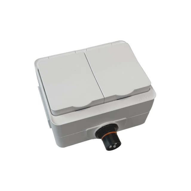 DEFA PLUGIN dobbelt uttak 230V AC, hvit 