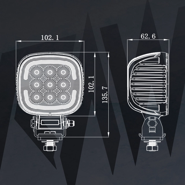 RAW SOLO arbeidslys 102mm 5220 lm, 45W 