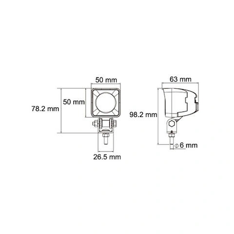 LUCIDITY LED arbeidslys 1 LED, 560 effektive lumen m/ motpart 