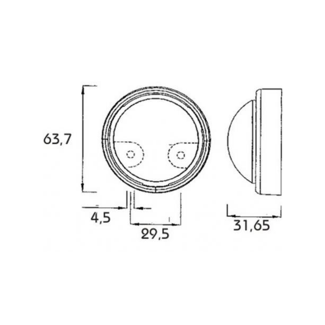 PROPLAST markeringslys LED rød ADR 0,3 m kabel 