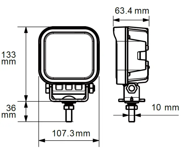 LUCIDITY LED arbeidslys 6 LED, 2800 effektive lumen m/motpart 