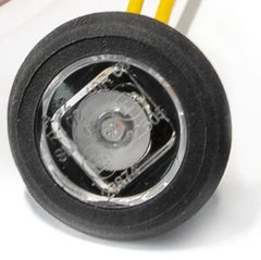 Mark.lykt LED Oransje Rund Klart glass m/ pakn. for plane flater og rør/bøyler