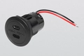 Kontakt med 2 stk USB C med LEDlys
