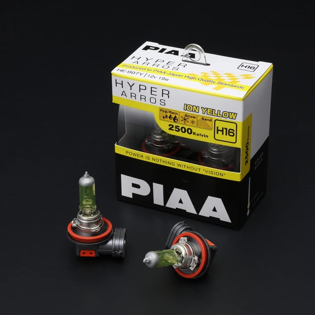 PIAA | H16 pære sett à 2 stk Hyper Arros Yellow 2500K 