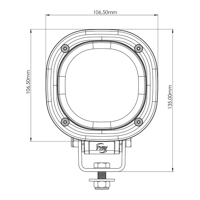 TYRI 1010 LED arbeidslys 1900 Lumen Symmetrisk 12/24V 