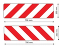Skilt rød/hvit 700x200 al 2stk