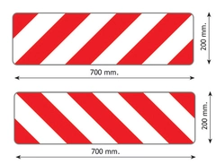 Skilt rød/hvit 700x200 al 2stk