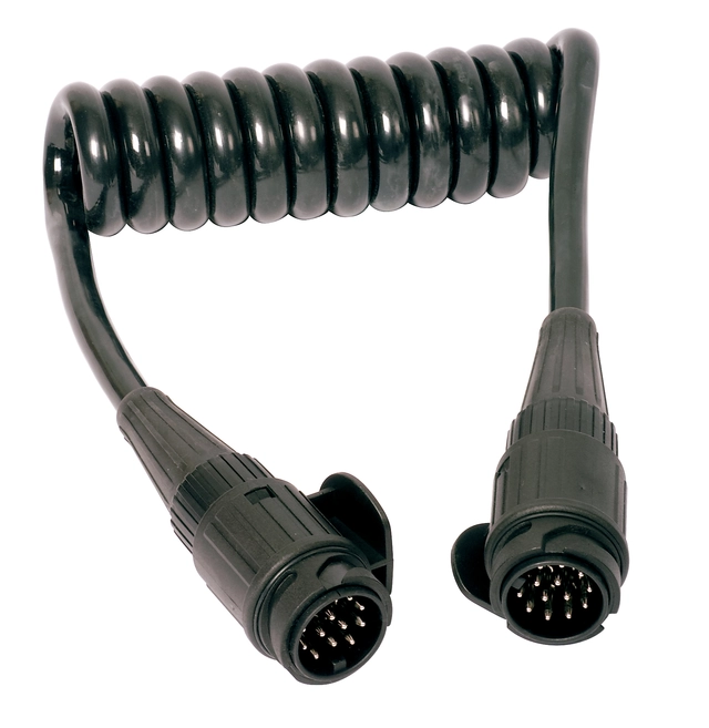Spiralkabel adapter 13-pol støpsel 1,5m. 