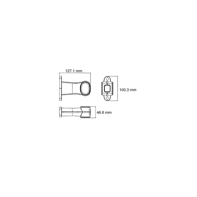 LUCIDITY Markeringslys rød/hvit LED m/kort gummiarm 