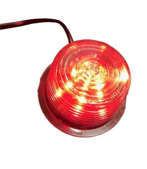 GYLLE klart glass med rødt lys 6 LED 