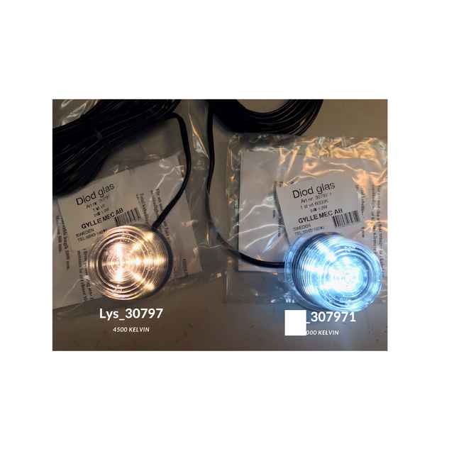 GYLLE reserveglass med hvitt lys 6 LED 6000 kelvin 