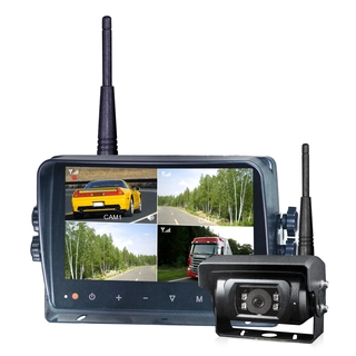 Ryggekamera sett 7" HD quad skjerm og kamera med lukker
