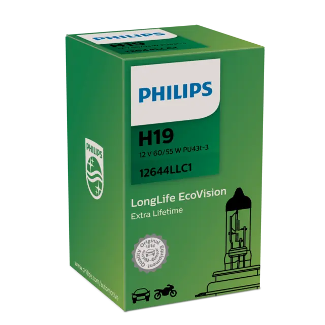 PHILIPS lyspære H19 60/55W 12V longe life 