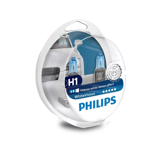 PHILIPS halogen H1 12V sett white vision 