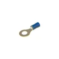 Isolert kabelsko 100 pk, Blå 4mm Hull
