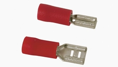 ISOLERT KABELSKO 100 PK, RØD HUNN ( FEMALE ) 2,8MM. PRESSING