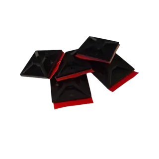 Buntebåndfeste 4,8mm 28x28mm sort plast