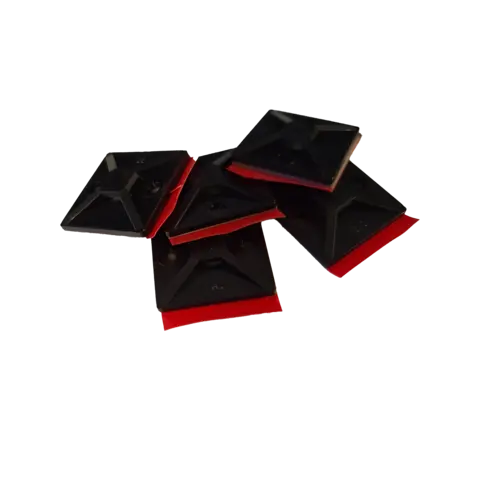 Buntebåndfeste 4,8mm 28x28mm sort plast