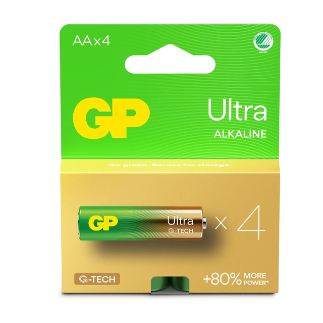 BATTERI AA/LR6 GP ULTRA+ 4PK. 