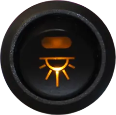 Bryter belyst symbol 12V fjærbelastet