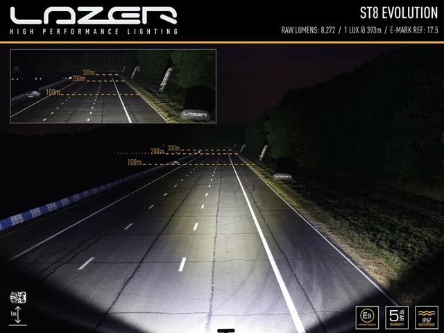 LAZER LED-bar EVO 364mm, 8 LED, fjernlys 