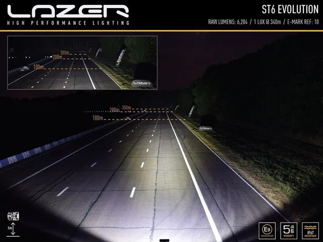 LAZER LED-bar EVO 284mm, 6 LED, fjernlys 
