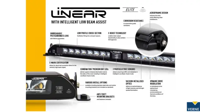 LAZER LED-bar Elite 532mm, fjernlys m/adaptiv sensor 