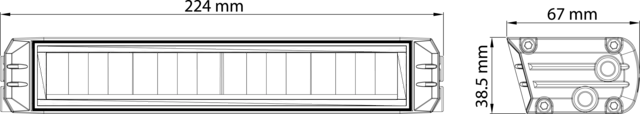 BRIODLIGHTS LED-bar fjernlys 224mm, 4LED, 3360 lumen 
