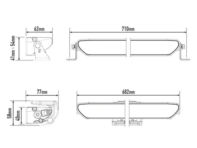 LAZER LINEAR24 FLOOD LED-bar arbeidslys 48 LED, 682mm 