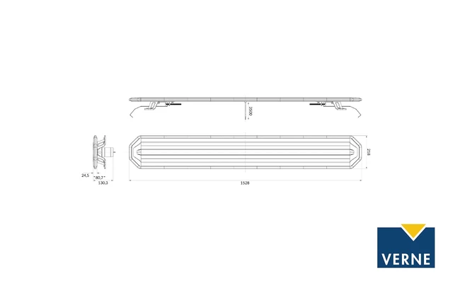 BRIODLIGHTS HORIZON 60" Varsellysbjelke LED 150cm 12/24V 