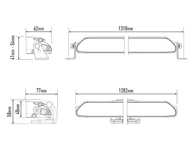 LAZER LED-bar Combo 1282mm, 48 LED fjernlys 