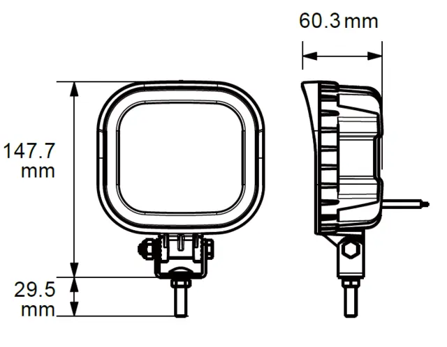 LUCIDITY 9 LED arbeidslampe 1490 effektive lumen kompositthus 
