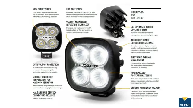 LAZER UTILITY25 arbeidslys 25W, 4 LED, 3016 lumen 