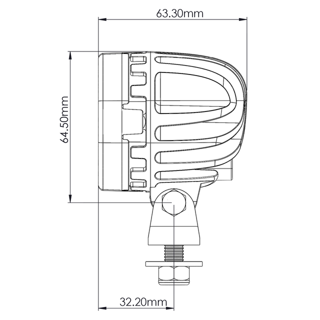 TYRI 0606 LED arbeidslys Symmetrisk 12V 