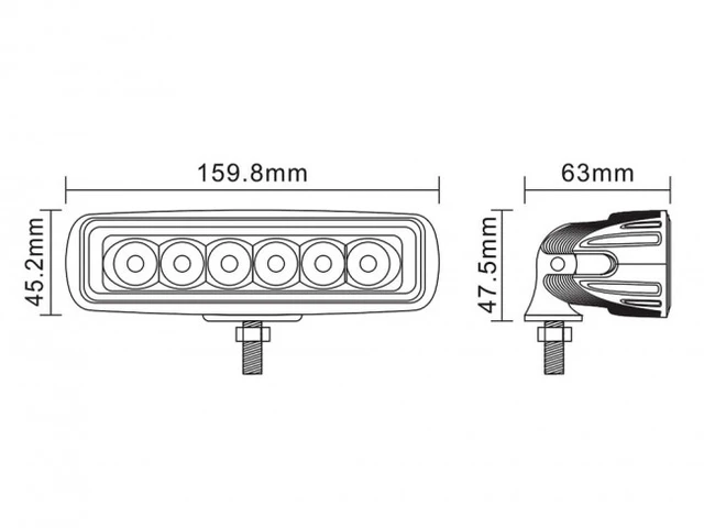 BRIODLIGHTS LED arbeidslys flood 6x3W LED 1620 lumen 