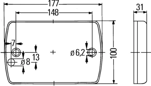 HELLA baklampe LED blinklys horizontal 