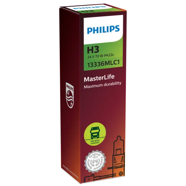 PHILIPS lyspære H3 24V 70W master life 