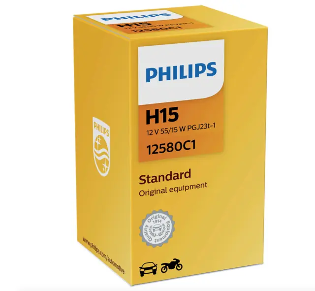 PHILIPS lyspære H15 55/15W 12V long life 