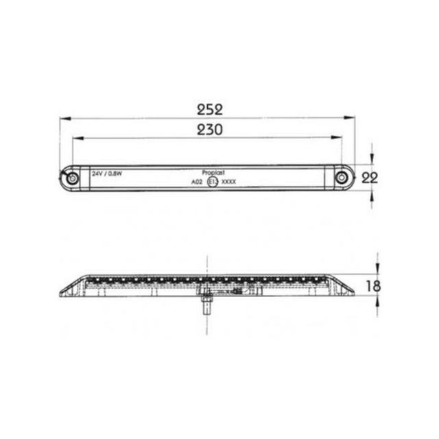 PROPLAST bak/brems/blinklys LED 24V ADR 